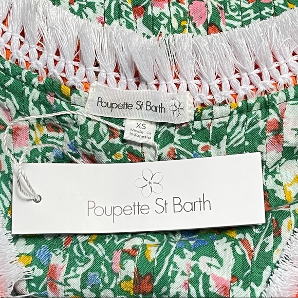 Poupette St Barth Sasha Mini Dress in Green Azalea - Picture 7 of 8